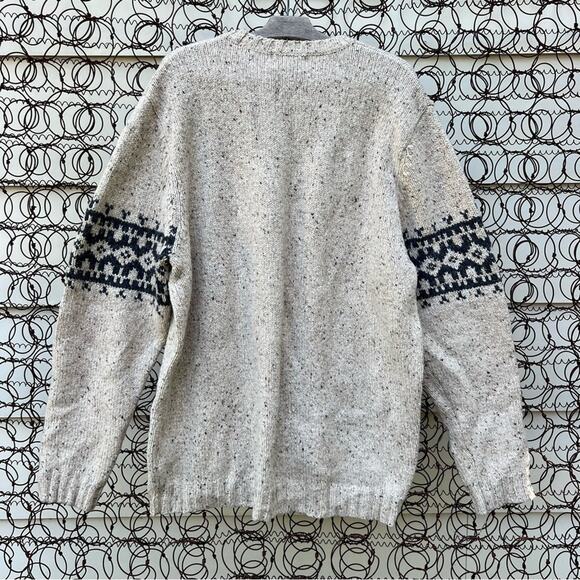 Vintage Eddie Bauer oatmeal granola fair isle Gorpcore wool crewneck sweater XL - Picture 2 of 4